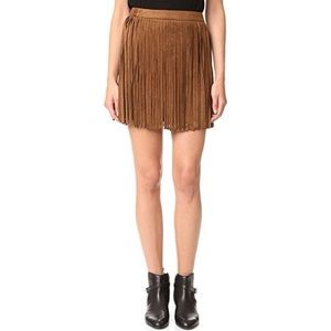 BB Dakota Barton Faux Suede Fringe Skirt